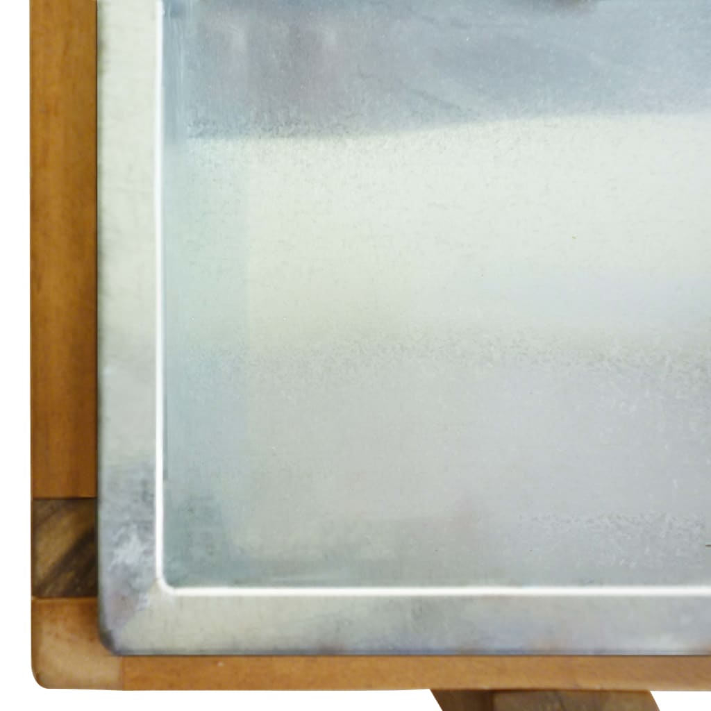 vidaXL Ζαρντινιέρα Υπερυψωμένη από Μασίφ Ξύλο Ακακίας και Ψευδάργυρο