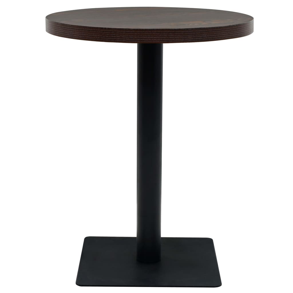 vidaXL Τραπέζι Bistro Στρογγυλό Σκούρο Σταχτί 60 x 75 εκ. MDF / Ατσάλι