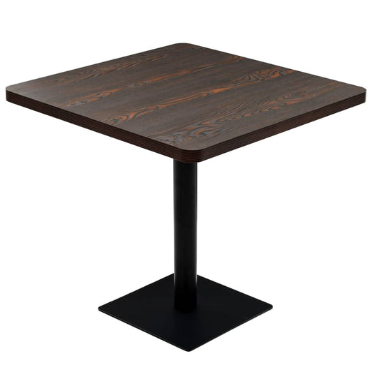 vidaXL Τραπέζι Bistro Τετράγωνο Σκούρο Σταχτί 80x80x75 εκ. MDF/Ατσάλι