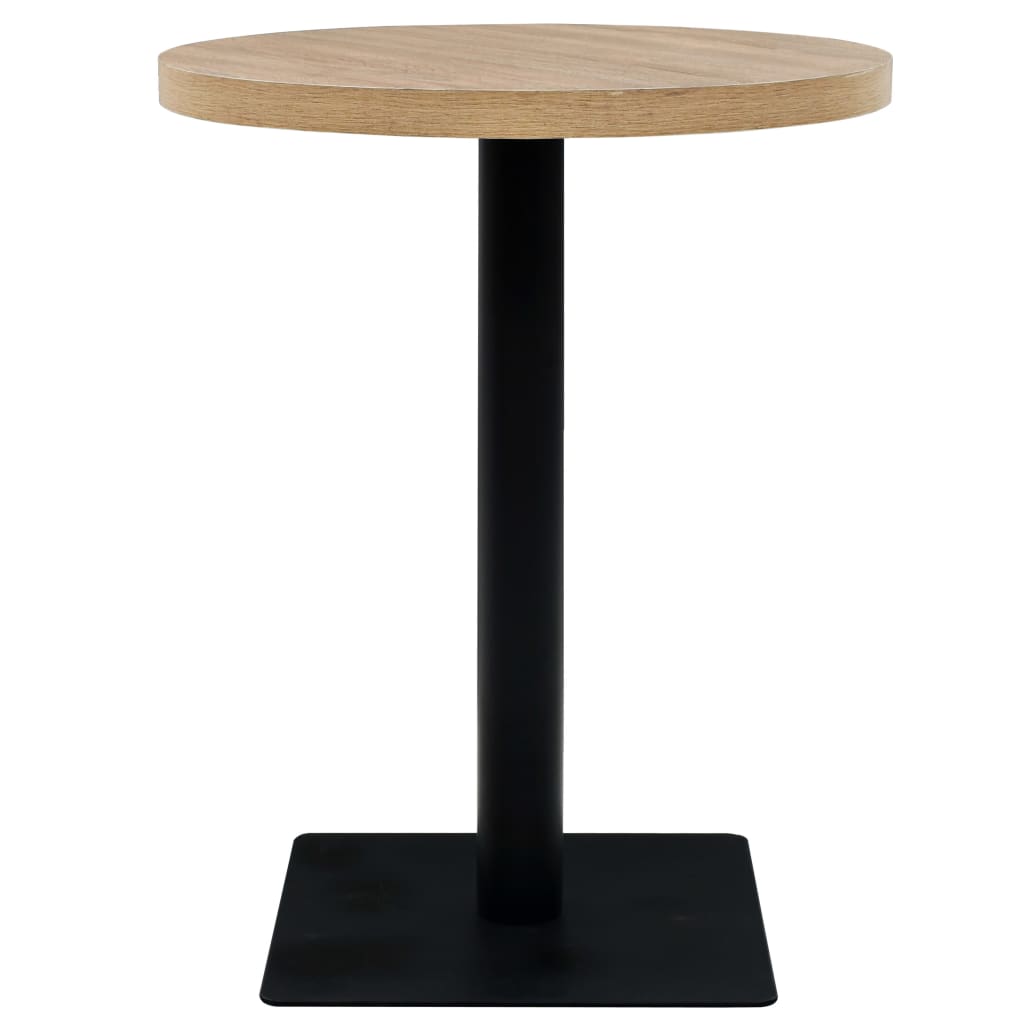 vidaXL Τραπέζι Bistro Στρογγυλό Χρώμα Δρυός 60 x 75 εκ. MDF / Ατσάλι