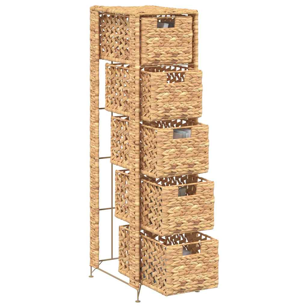 vidaXL Συρταριέρα με 5 Καλάθια 25,5x37x100 εκ. από Υάκινθο του Νερού