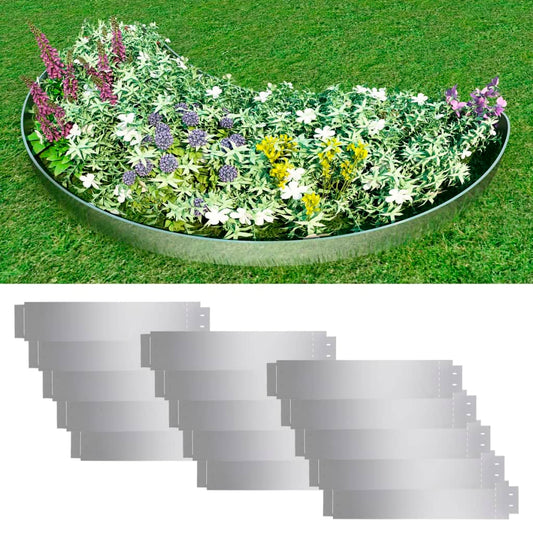 vidaXL Μπορντούρες Γκαζόν 15 τεμ. 100 x 20 εκ. Γαλβανισμένος Χάλυβας