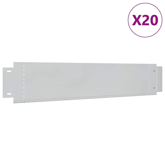 vidaXL Μπορντούρες Γκαζόν 20 τεμ. 100 x 20 εκ. Γαλβανισμένος Χάλυβας