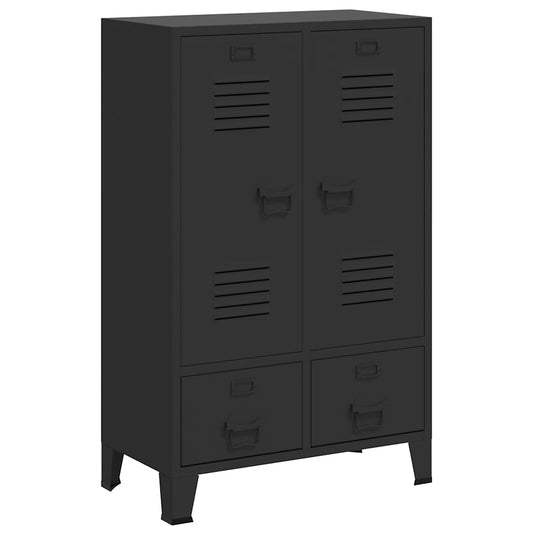 vidaXL Ντουλάπι με Βιομηχανικό Στιλ Μαύρο 67 x 35 x 107 εκ. Μεταλλικό