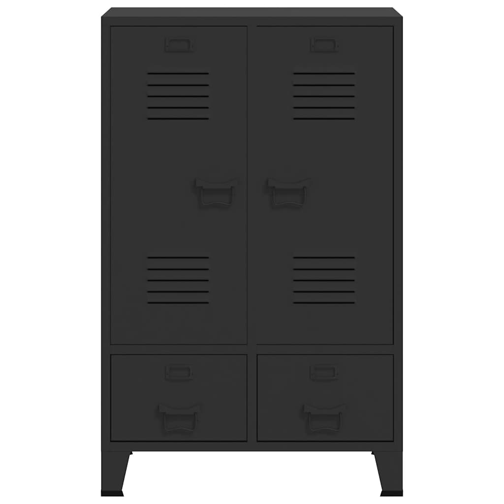 vidaXL Ντουλάπι με Βιομηχανικό Στιλ Μαύρο 67 x 35 x 107 εκ. Μεταλλικό