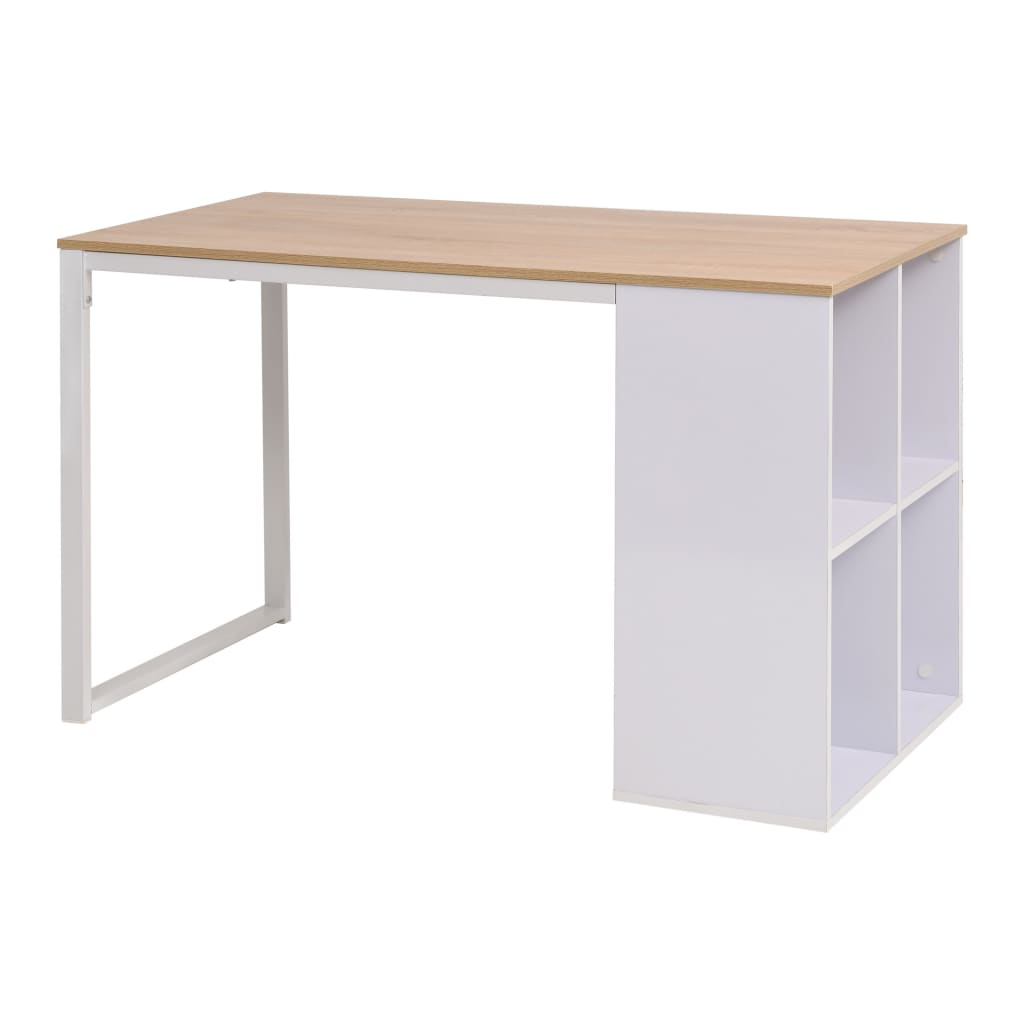 vidaXL Γραφείο Δρυς και Λευκό 120 x 60 x 75 εκ.