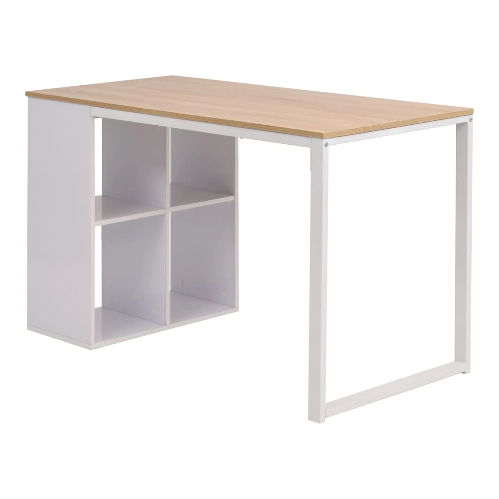 vidaXL Γραφείο Δρυς και Λευκό 120 x 60 x 75 εκ.