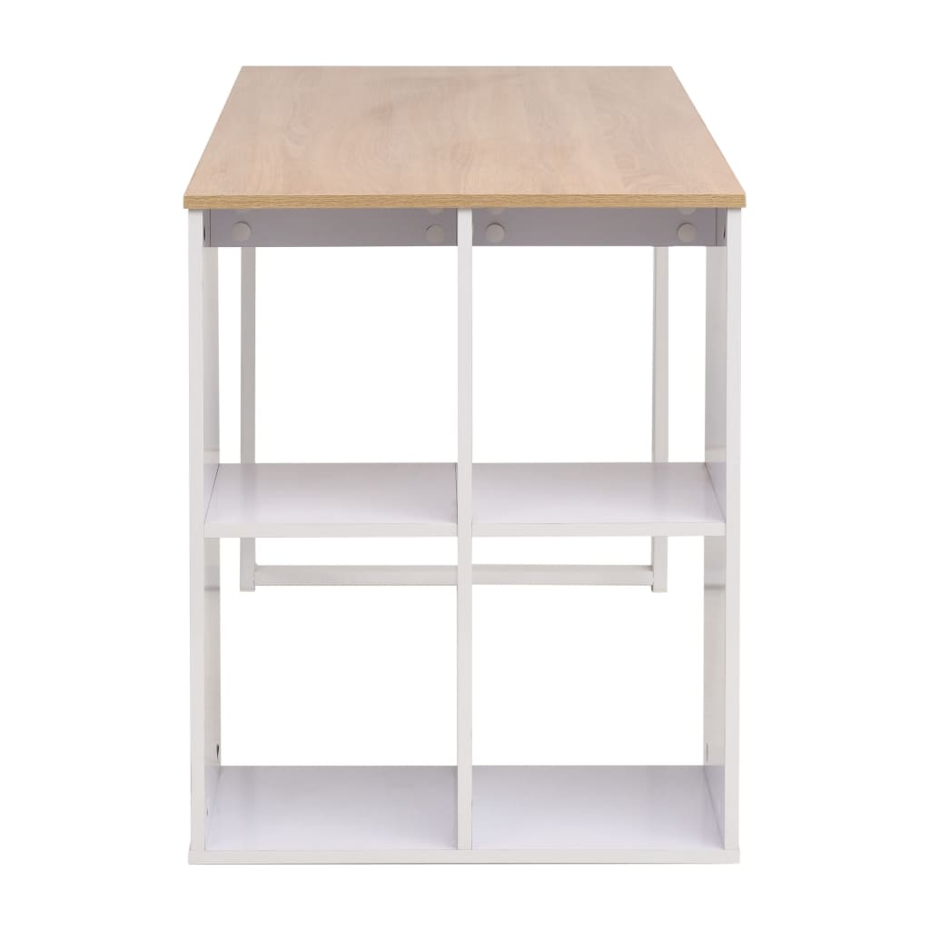 vidaXL Γραφείο Δρυς και Λευκό 120 x 60 x 75 εκ.