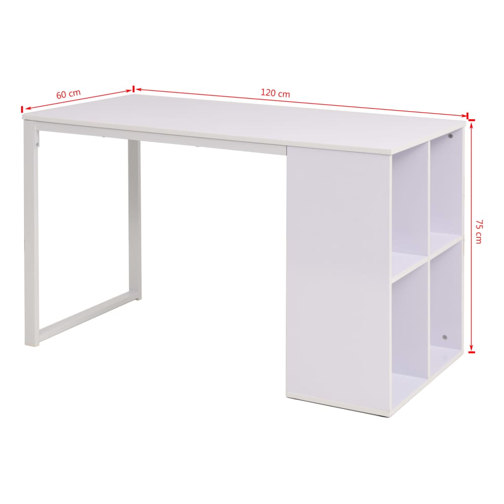 vidaXL Γραφείο Λευκό 120 x 60 x 75 εκ.