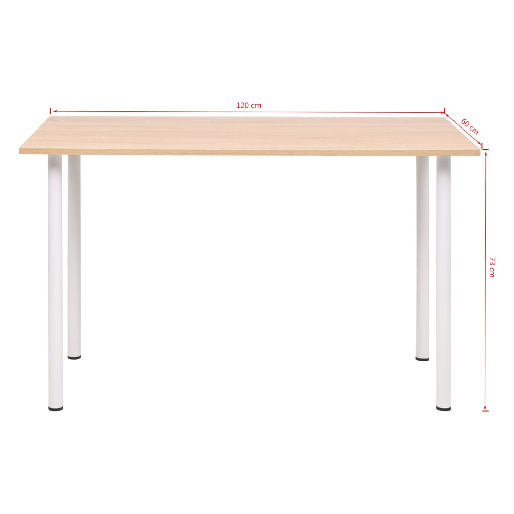 vidaXL Τραπεζαρία Χρώμα Δρυός και Λευκό 120 x 60 x 73 εκ.