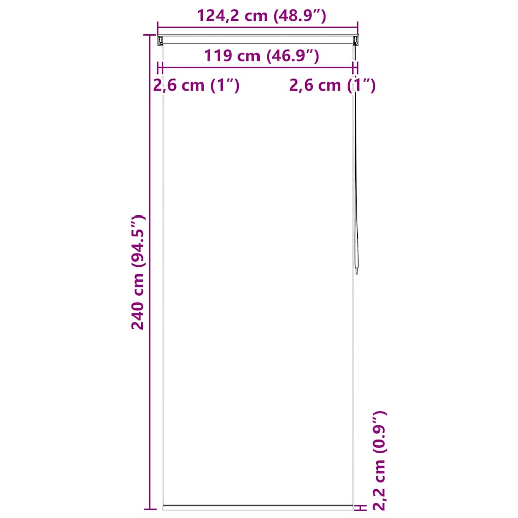 vidaXL Κουρτίνα Μπάνιου Ρολό Τετράγωνο Σχέδιο 120 x 240 εκ.