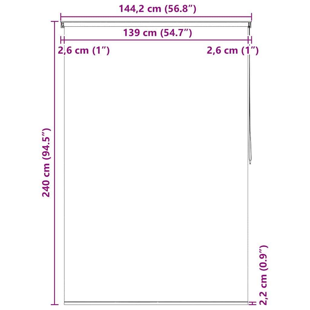 vidaXL Κουρτίνα Μπάνιου Ρολό Σχέδιο Κύκλοι 140 x 240 εκ.