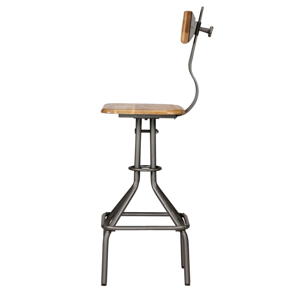 vidaXL Σκαμπό Μπαρ 2 τεμ. από Μασίφ Ανακυκλωμένο Ξύλο Teak