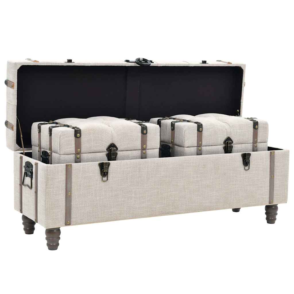 vidaXL Σετ Πάγκων Αποθήκευσης 3 τεμ. 112x37x45 εκ. Μασίφ Ξύλο / Ατσάλι