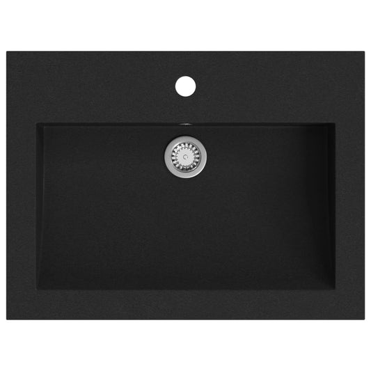 vidaXL Νιπτήρας Μαύρος 600 x 450 x 120 χιλ. Γρανιτένιος