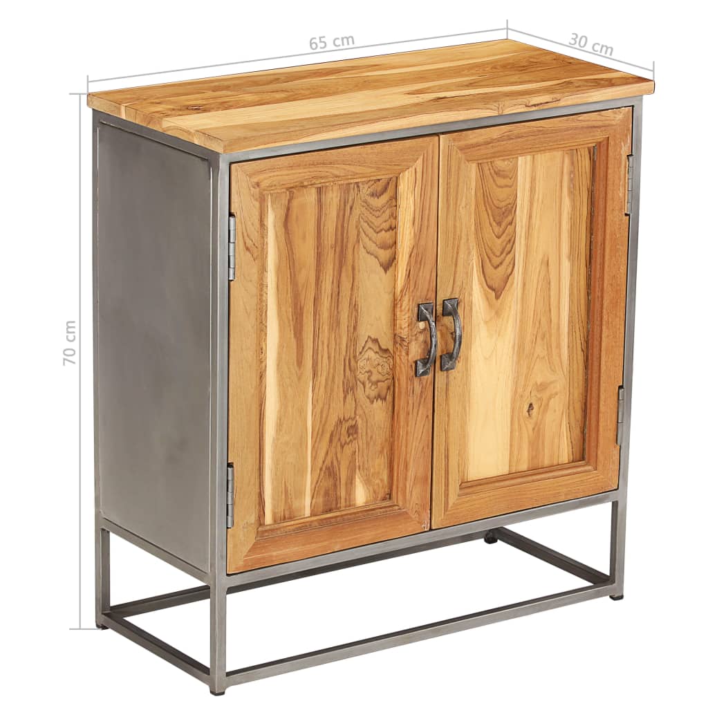 vidaXL Ντουλάπι 65 x 30 x 70 εκ. Ανακυκλωμένο Ξύλο Teak & Ατσάλι