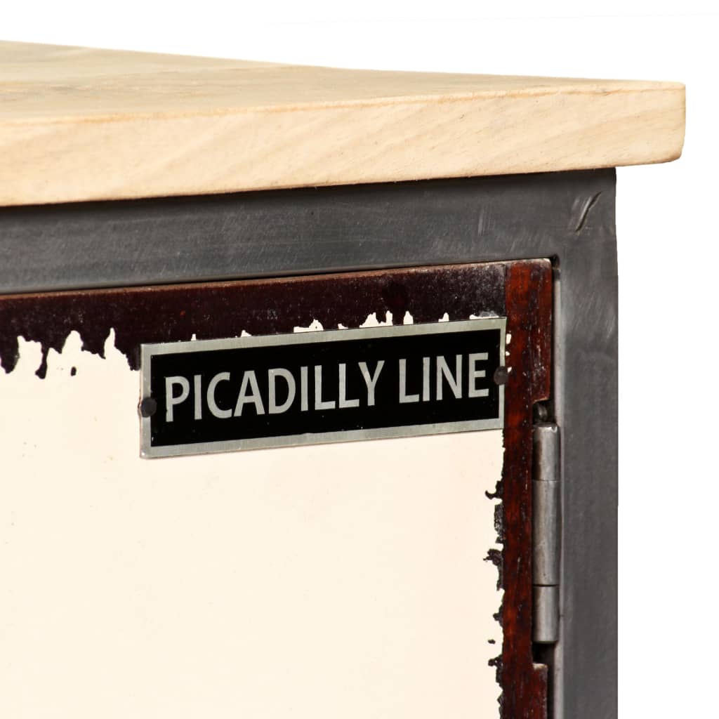 vidaXL Έπιπλο Τηλεόρασης 120x30x45 εκ. από Μασίφ Ξύλο Μάνγκο & Ατσάλι