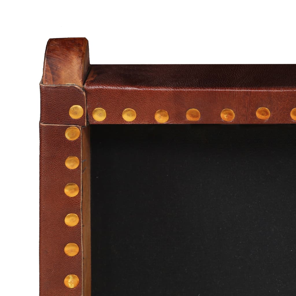 vidaXL Καρέκλα Πτυσσόμενη Καφέ από Γνήσιο Δέρμα