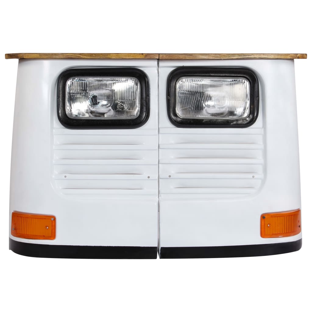 vidaXL Έπιπλο Βοηθητικό με Όψη Φορτηγού Λευκό από Μασίφ Ξύλο Μάνγκο