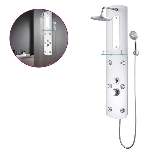 vidaXL Στήλη Ντους Υδρομασάζ Ασημί 25 x 43 x 120 εκ.