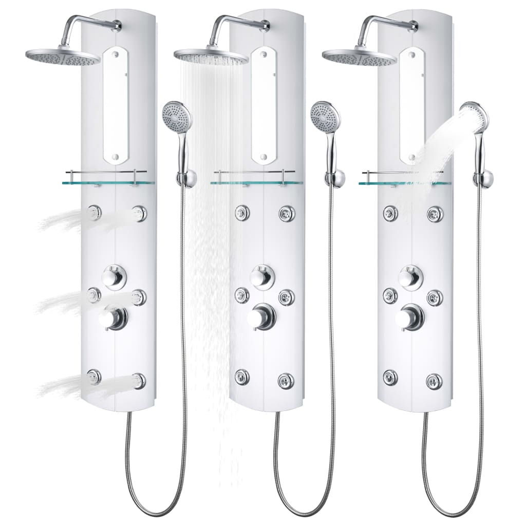 vidaXL Στήλη Ντους Υδρομασάζ Ασημί 25 x 43 x 120 εκ.