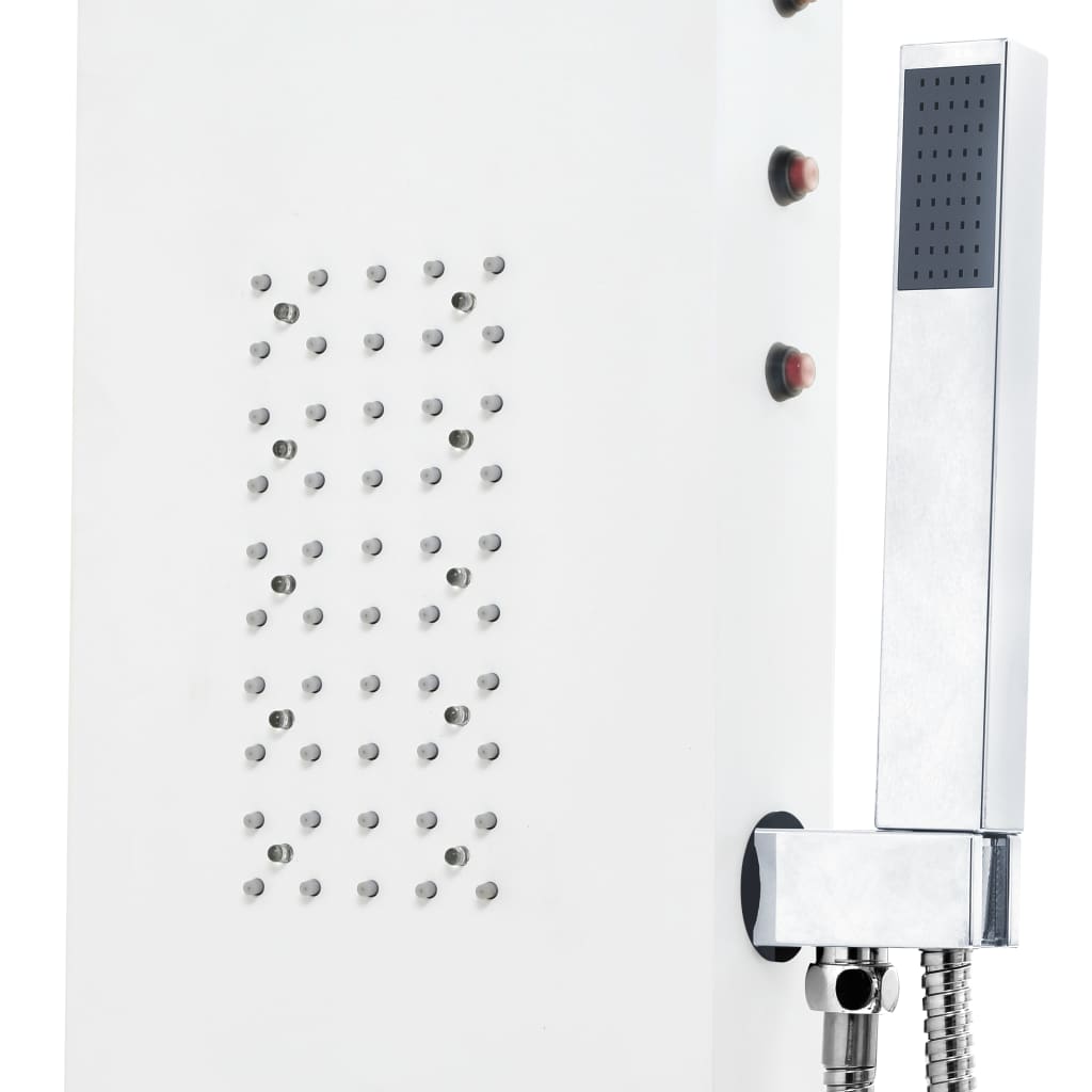 vidaXL Στήλη Ντους Υδρομασάζ Λευκή 20x44x130 εκ. από Αλουμίνιο