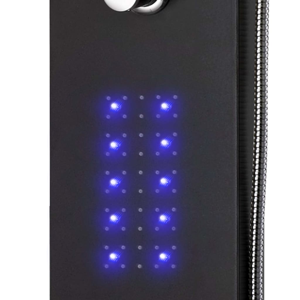 vidaXL Στήλη Ντους Υδρομασάζ Μαύρη 20x44x130 εκ. από Αλουμίνιο