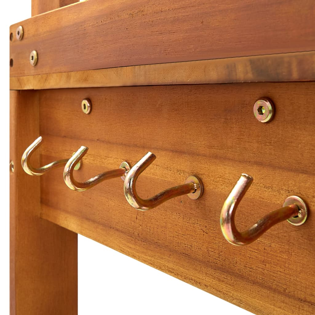 vidaXL Τρόλεϊ Κουζίνας/Κήπου 92x43,5x141,5 εκ. από Μασίφ Ξύλο Ακακίας