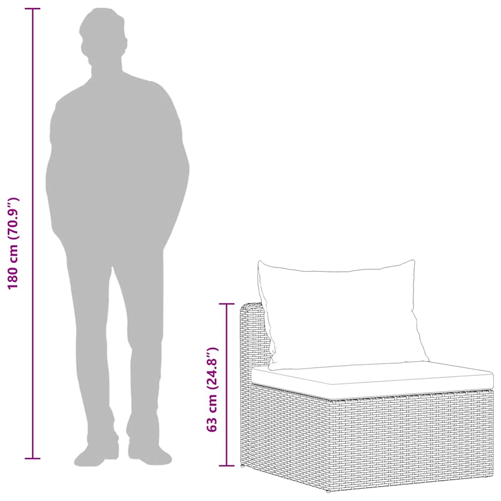 vidaXL Σαλόνι Κήπου 3 Τεμαχίων Γκρι από Συνθετικό Ρατάν με Μαξιλάρια