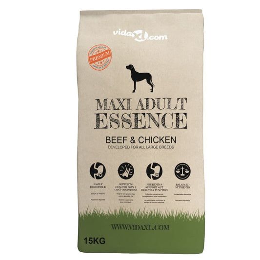 vidaXL Ξηρά Τροφή Σκύλων Premium Maxi Adult Essence Beef & Chicken 30κ