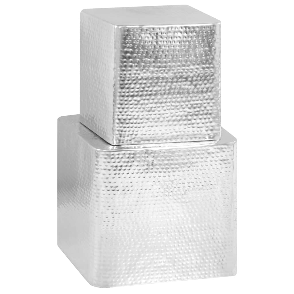 vidaXL Τραπεζάκια Σαλονιού 2 τεμ. Ασημί από Αλουμίνιο