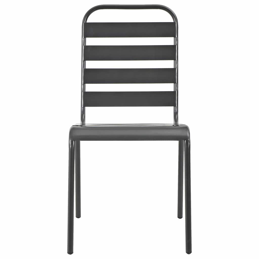 vidaXL Σετ Επίπλων Bistro 3 Τεμαχίων Σκούρο Γκρι Ατσάλινο