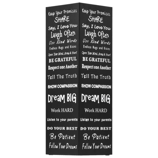 vidaXL Ομπρελοθήκη με Γνωμικά Μαύρη Ατσάλινη