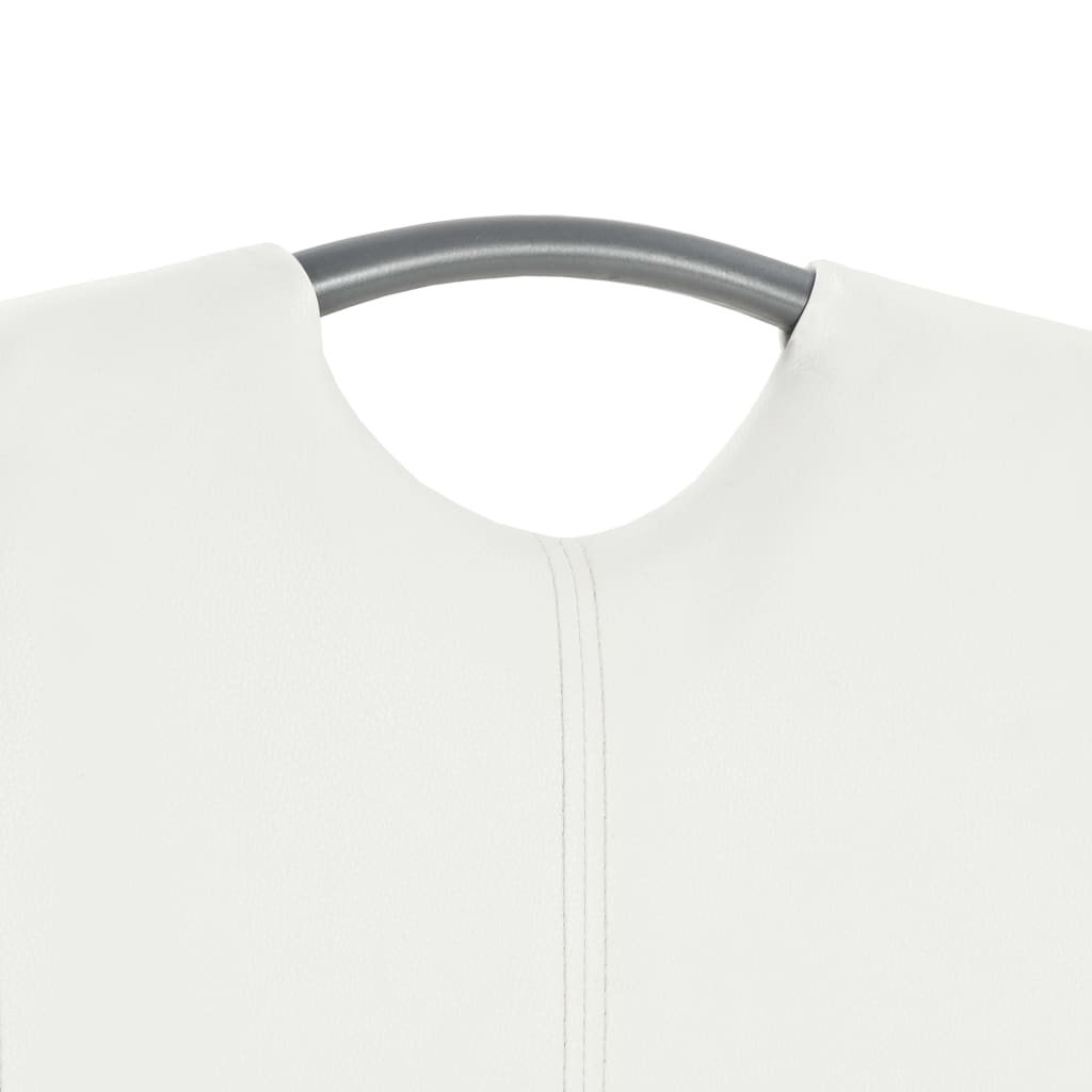 vidaXL Καρέκλες Τραπεζαρίας «Πρόβολος» 2 τεμ. Λευκές Συνθετικό Δέρμα