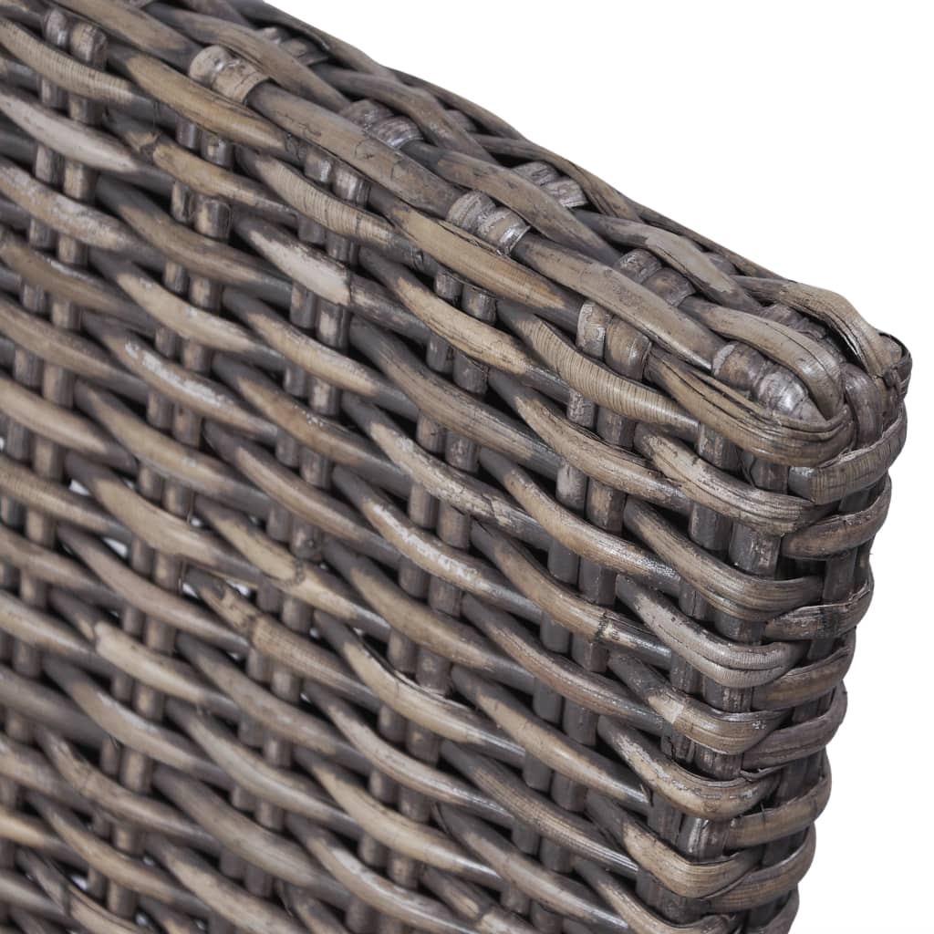 vidaXL Καρέκλες Τραπεζαρίας 2 τεμ. Καφέ από Ρατάν Kubu και Ξύλο Μαόνι