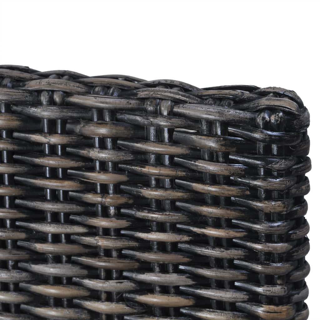 vidaXL Καρέκλες Τραπεζαρίας 2 τεμ. Μαύρες από Ρατάν Kubu / Ξύλο Μαόνι