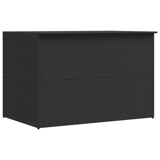 vidaXL Μπαούλο Εξωτερικού Χώρου Μαύρο 150x100x100 εκ. Συνθετικό Ρατάν
