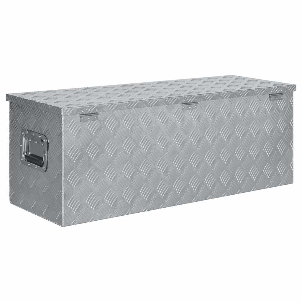 vidaXL Κουτί Αποθήκευσης Ασημί 110,5 x 38,5 x 40 εκ. Αλουμινίου