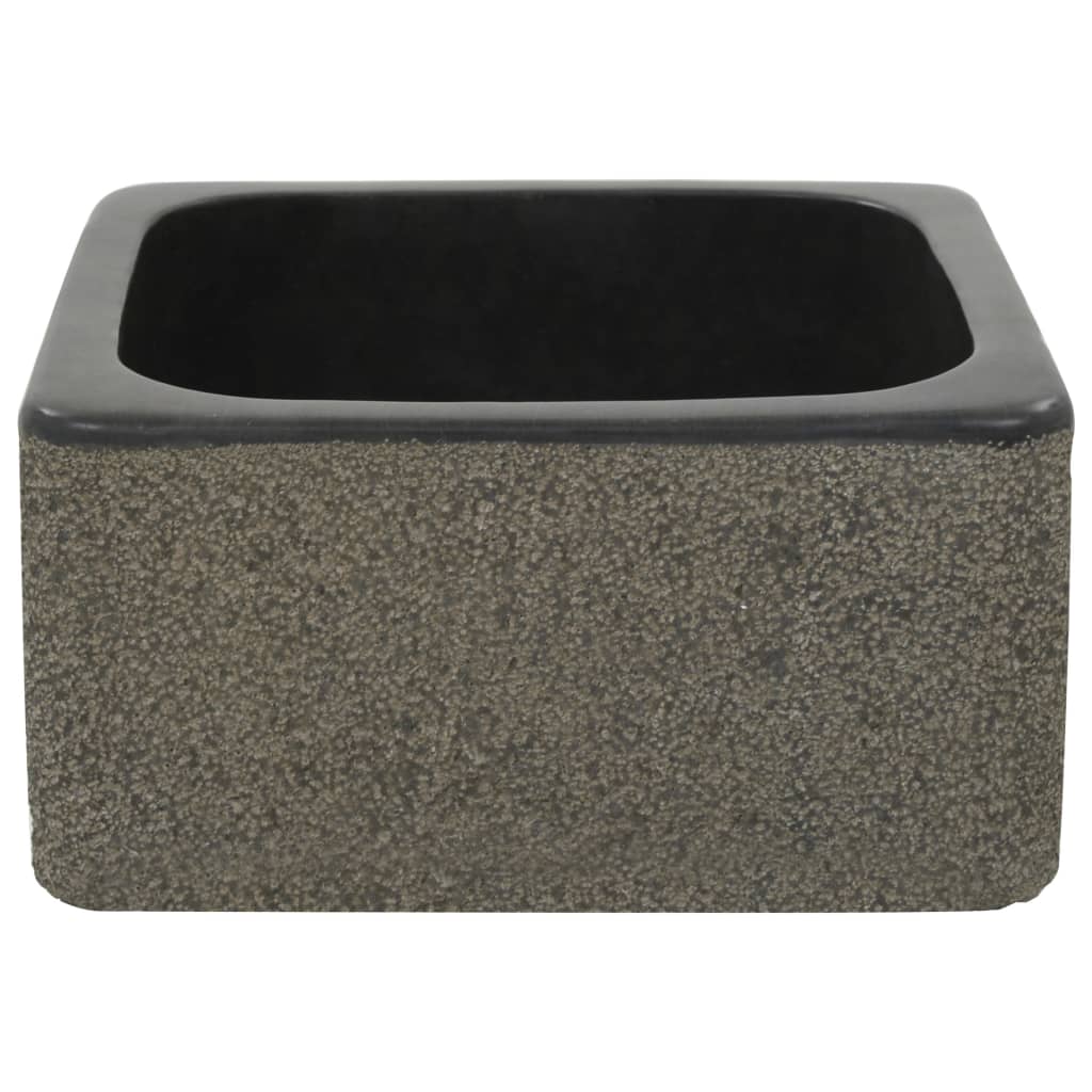 vidaXL Νιπτήρας Μαύρος 30 x 30 x 15 εκ. από Riverstone