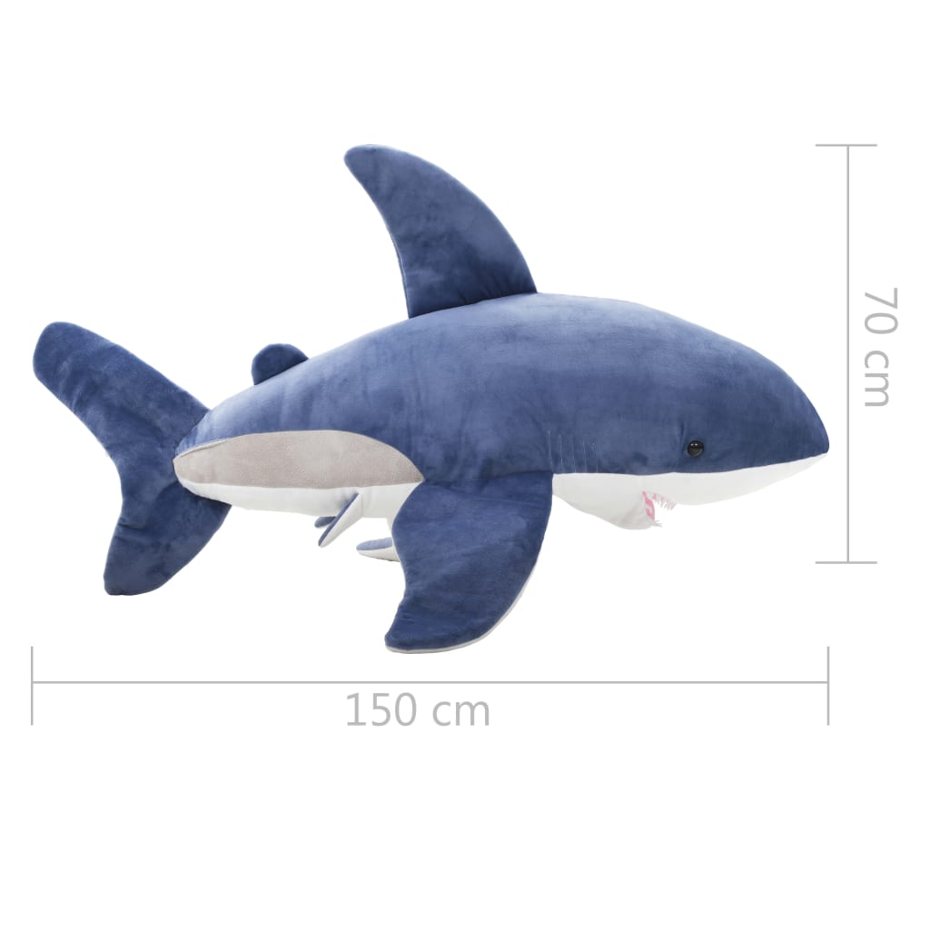 vidaXL Λούτρινο Παιχνίδι Αγκαλιάς White Shark Μπλε και Λευκό
