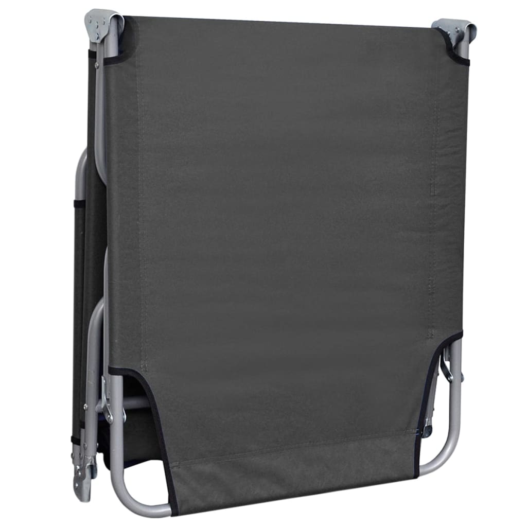 vidaXL Ξαπλώστρα Πτυσσόμενη με Ρυθμιζόμενη Πλάτη Γκρι