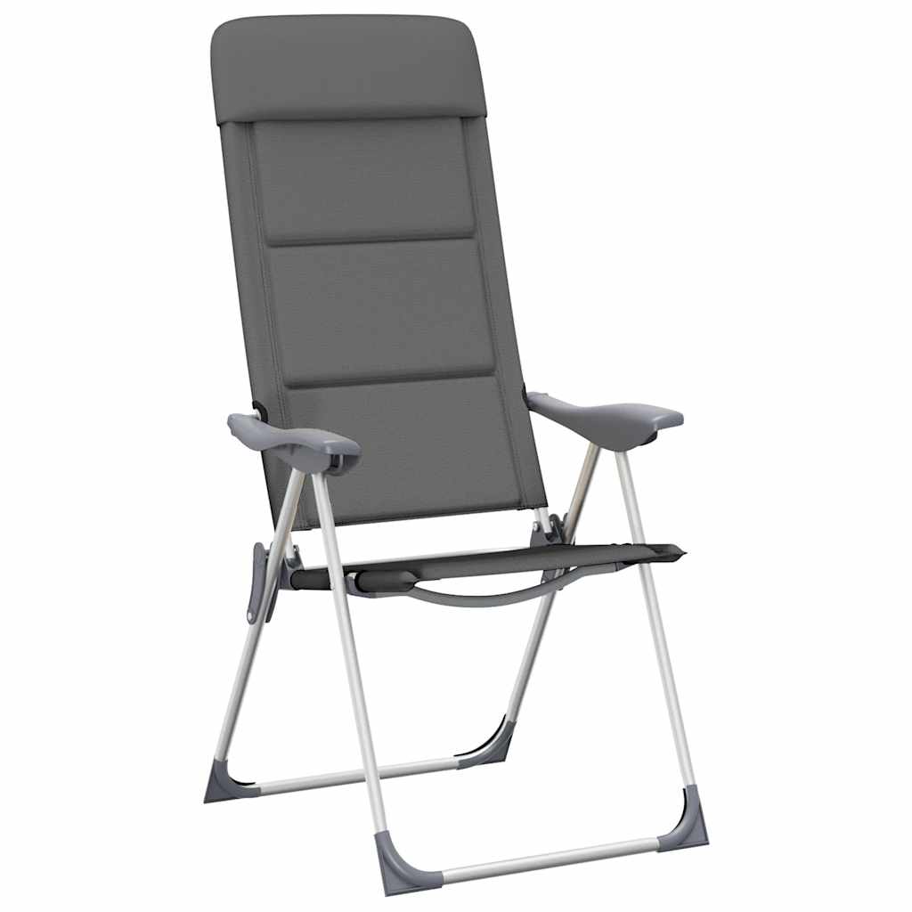 vidaXL Καρέκλες Camping 2 τεμ. Γκρι 58 x 69 x 111 εκ. από Αλουμίνιο