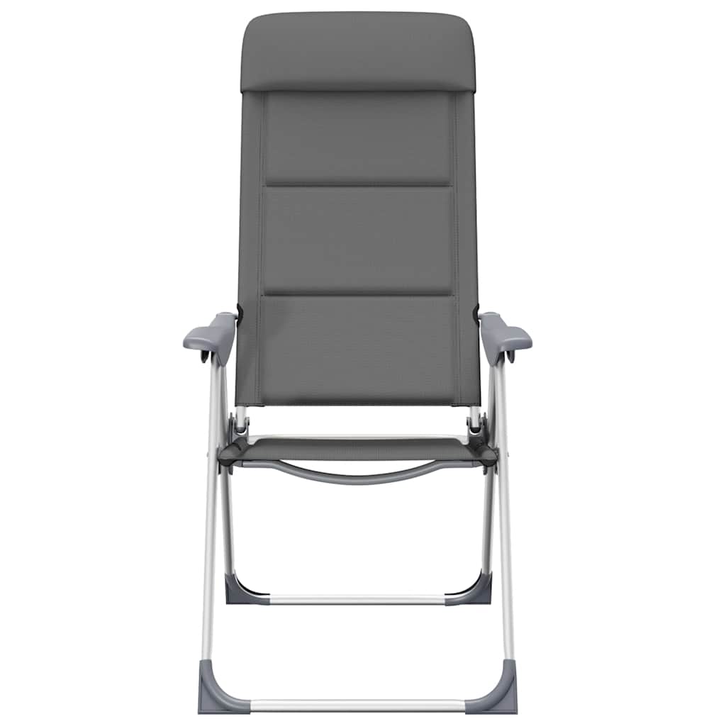 vidaXL Καρέκλες Camping 2 τεμ. Γκρι 58 x 69 x 111 εκ. από Αλουμίνιο