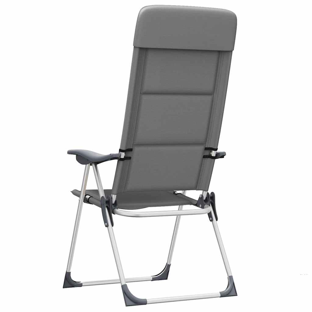 vidaXL Καρέκλες Camping 2 τεμ. Γκρι 58 x 69 x 111 εκ. από Αλουμίνιο