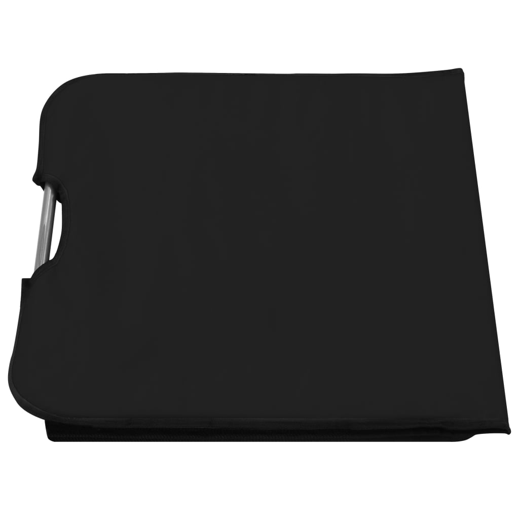 vidaXL Στρώματα - Ξαπλώστρες Πτυσσόμενα 2 τεμ. Μαύρα από Ατσάλι/Ύφασμα