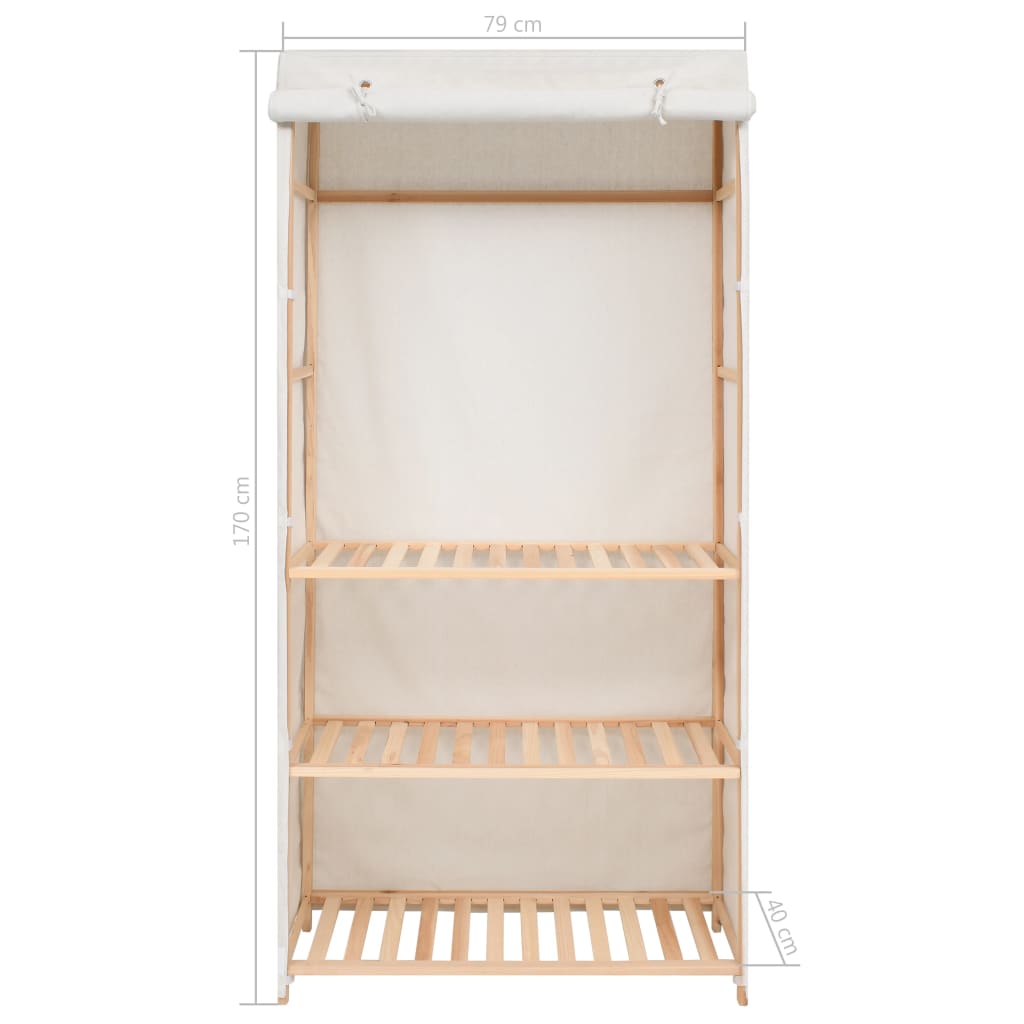vidaXL Ντουλάπα Ρούχων με 3 Ράφια 79 x 40 x 170 εκ.