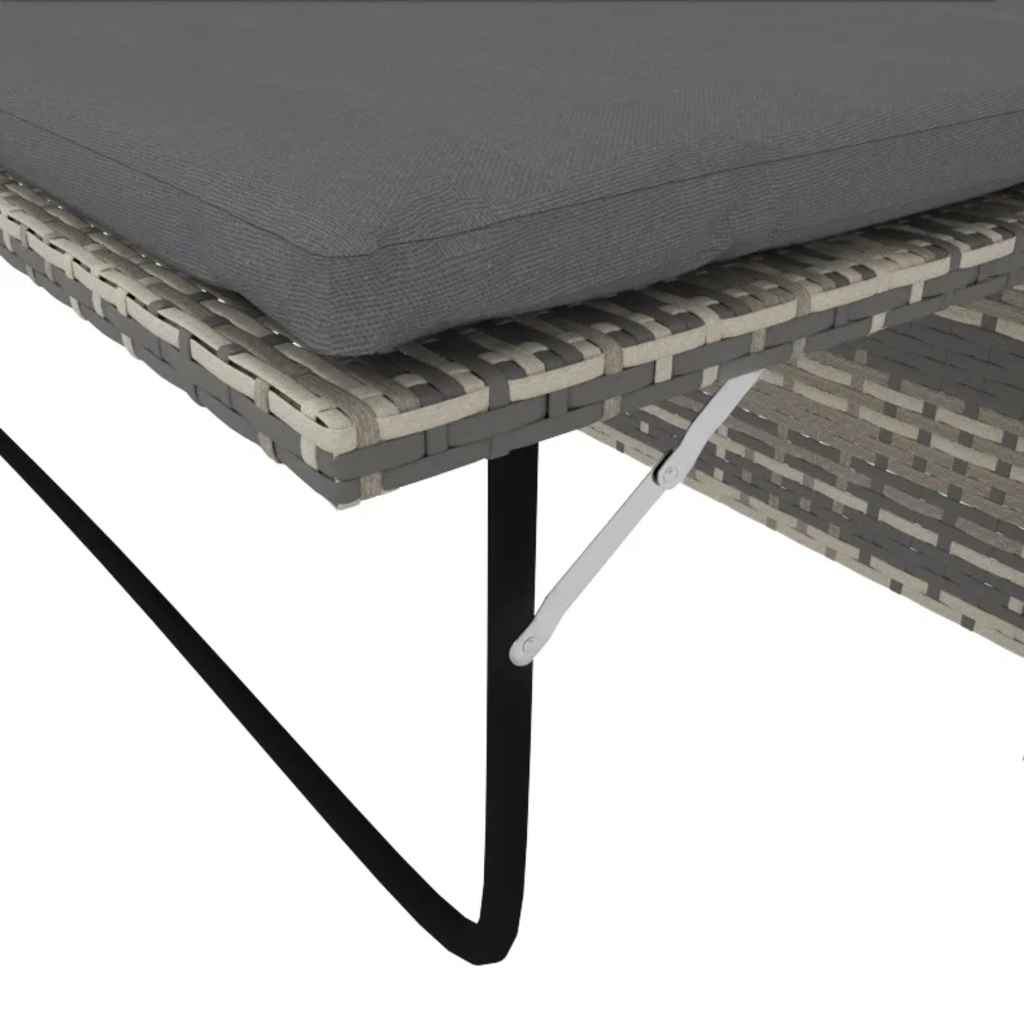 vidaXL Σετ Καναπέ Κήπου 2 τεμ. Γκρι από Συνθετικό Ρατάν με Μαξιλάρια