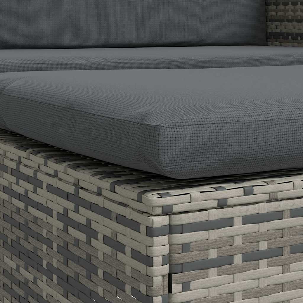vidaXL Σετ Καναπέ Κήπου 2 τεμ. Γκρι από Συνθετικό Ρατάν με Μαξιλάρια