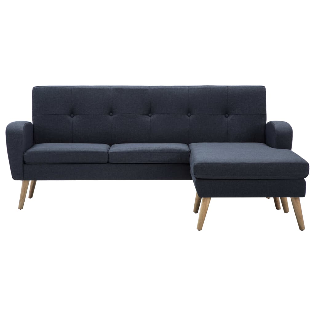 vidaXL Καναπές Γωνιακός Σκούρο Γκρι 186 x 136 x 79 εκ. Υφασμάτινος