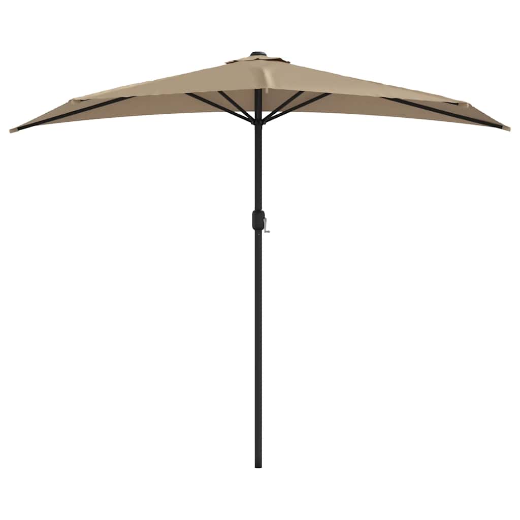 vidaXL Ομπρέλα Βεράντας Ημικυκλική Χρώμα Taupe 270x144 εκ Ιστός Αλουμ.